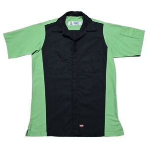 Red Kap Ripstop Mechanic Shirt Automotive‎ Technician Uniform Mens S Green Black
